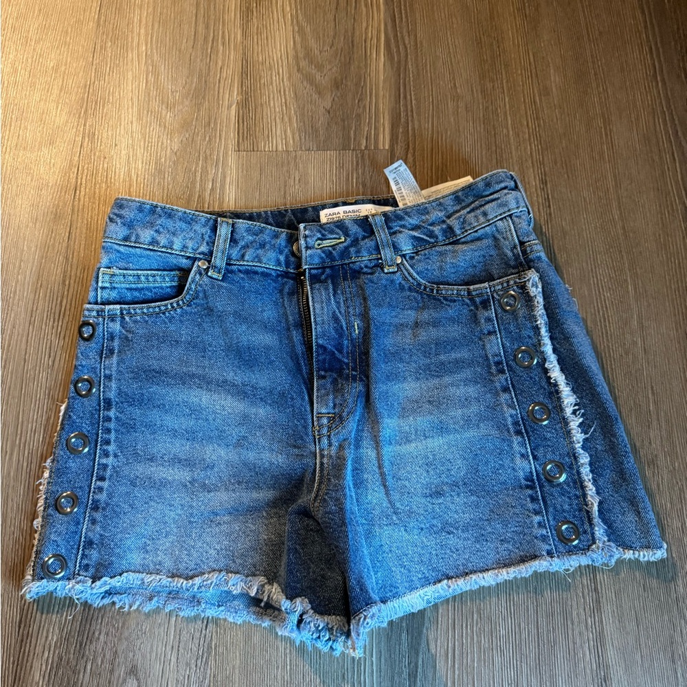 Zara Basic Blue Denim Shorts